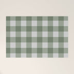 Sage Checkered Theme Welcome Mat Gallery Image 1