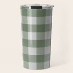 Sage Checkered Theme Travel Mug Gallery Image 1