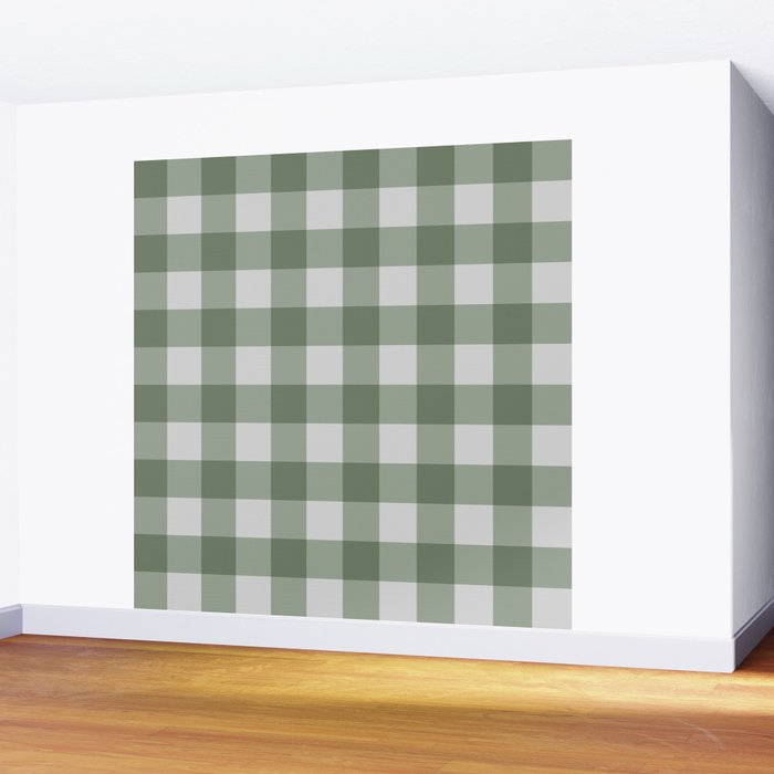 Sage Checkered Theme Wall Mural Gallery Image 2