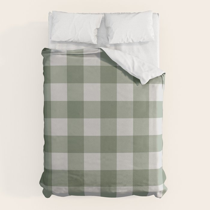Sage Checkered Theme Duvet Cover Gallery Image 6