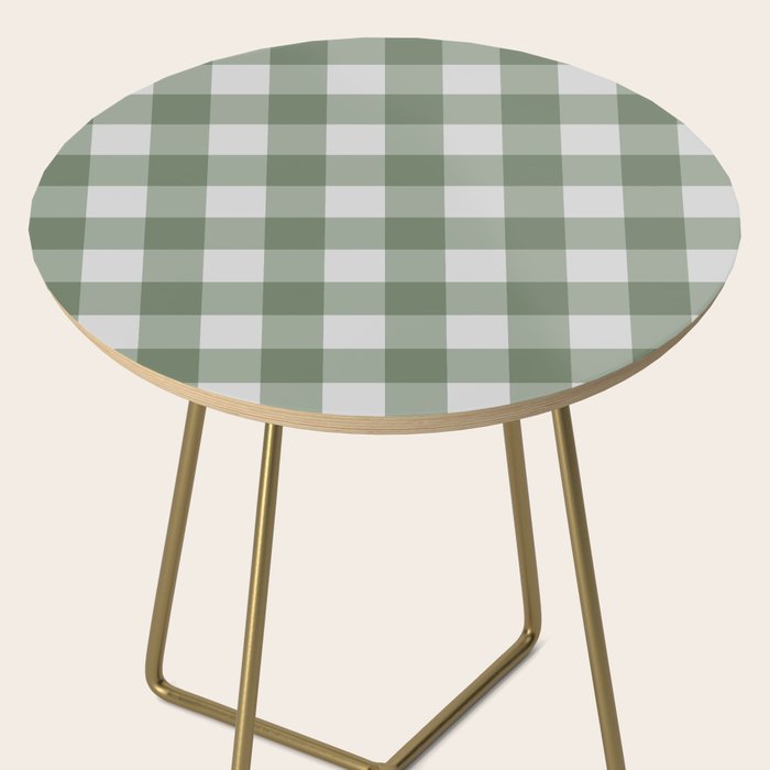 Sage Checkered Theme Side Table Gallery Image 2