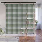 Sage Checkered Theme Wall Mural Gallery Image 1