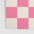 Checkerboard Check Checkered Pattern in Pink and Cream Beige Poster Gallery Image 3
