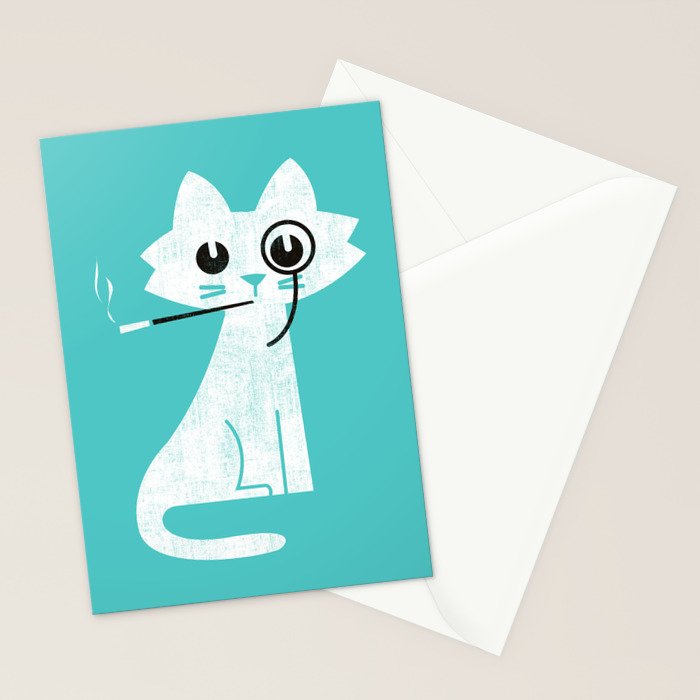 Mark - fancy cat Stationery Card Gallery Image 2