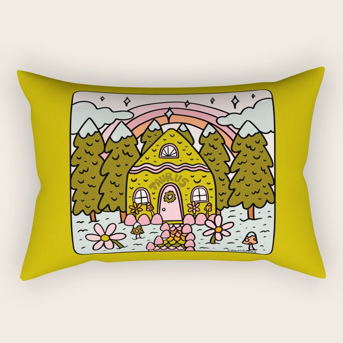 Taurus Gingerbread House Rectangular Pillow Gallery Image 1