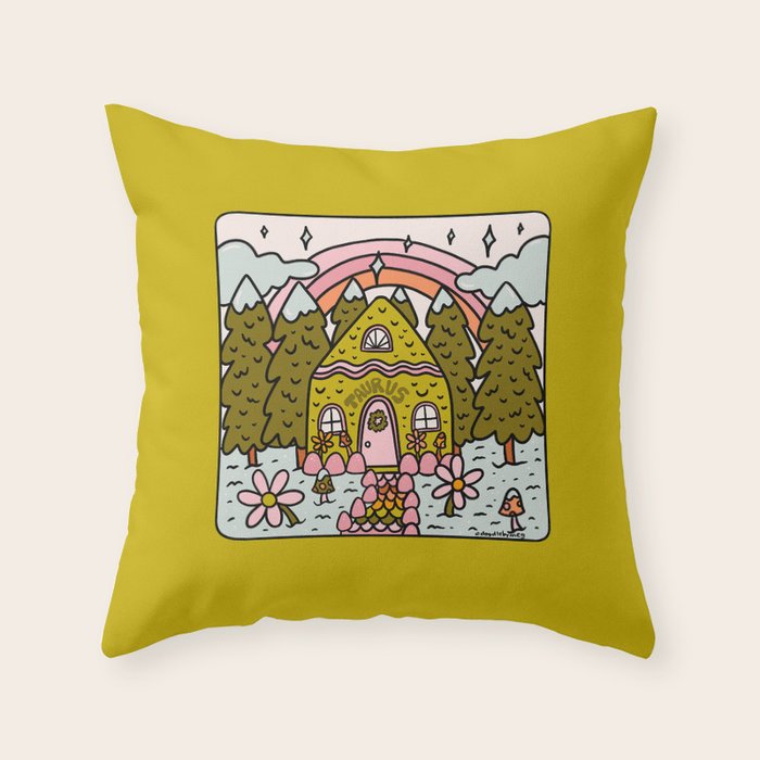 Taurus Gingerbread House Throw Pillow Gallery Image 6