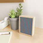 Cozy Gingham Plaid Eclectic Checkered Pattern in Brown and Blue Mini Art Print Gallery Image 2