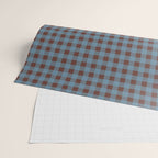 Cozy Gingham Plaid Eclectic Checkered Pattern in Brown and Blue Wrapping Paper Gallery Image 2