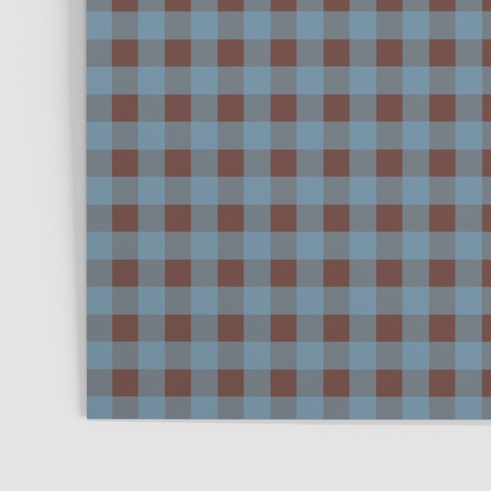 Cozy Gingham Plaid Eclectic Checkered Pattern in Brown and Blue Poster Gallery Image 3