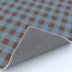 Cozy Gingham Plaid Eclectic Checkered Pattern in Brown and Blue Rug Gallery Image 4
