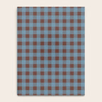 Cozy Gingham Plaid Eclectic Checkered Pattern in Brown and Blue Notebook Gallery Image 4