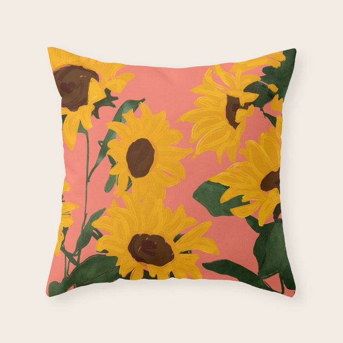 Sunflowers 15 Throw Pillow Gallery Image 1