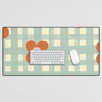 Blue and red floral check Desk Mat Gallery Image 1