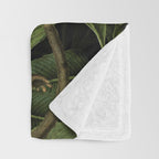 Monkey Vintage Botanical Night Jungle Garden Throw Blanket Gallery Image 3