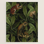 Monkey Vintage Botanical Night Jungle Garden Jigsaw Puzzle Gallery Image 1
