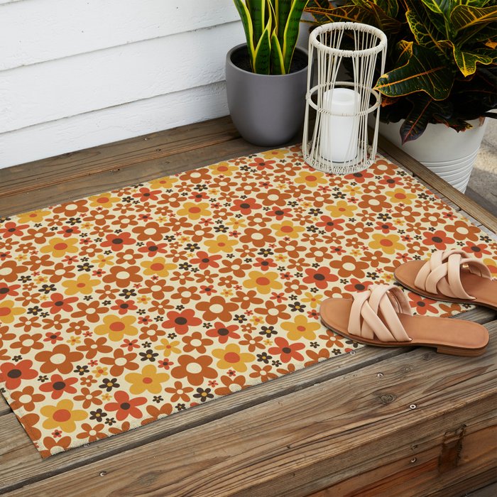 Flower Power #3 Outdoor Rug Gallery Image 2