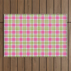 Pink Green Madras Plaid Outdoor Rug Gallery Image 1