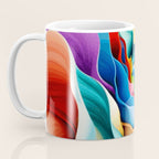 Colorful Abstract Flower in Red Pink Blue Green Yellow Coffee Mug Gallery Image 3