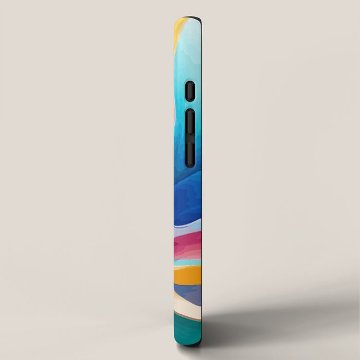 Colorful Abstract Flower in Red Pink Blue Green Yellow iPhone Case Gallery Image 2