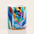 Colorful Abstract Flower in Red Pink Blue Green Yellow Coffee Mug Gallery Image 4