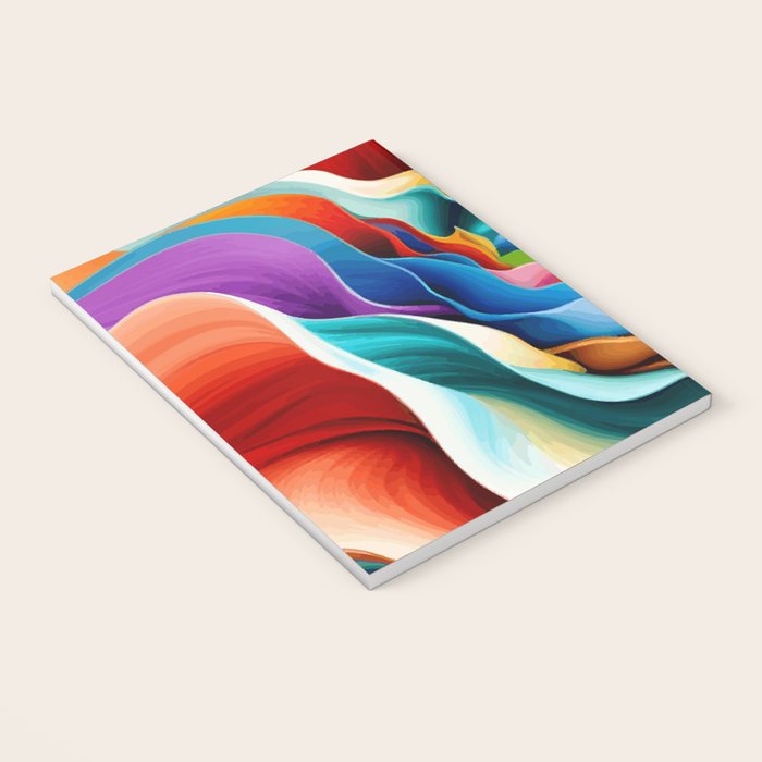 Colorful Abstract Flower in Red Pink Blue Green Yellow Notebook Gallery Image 3