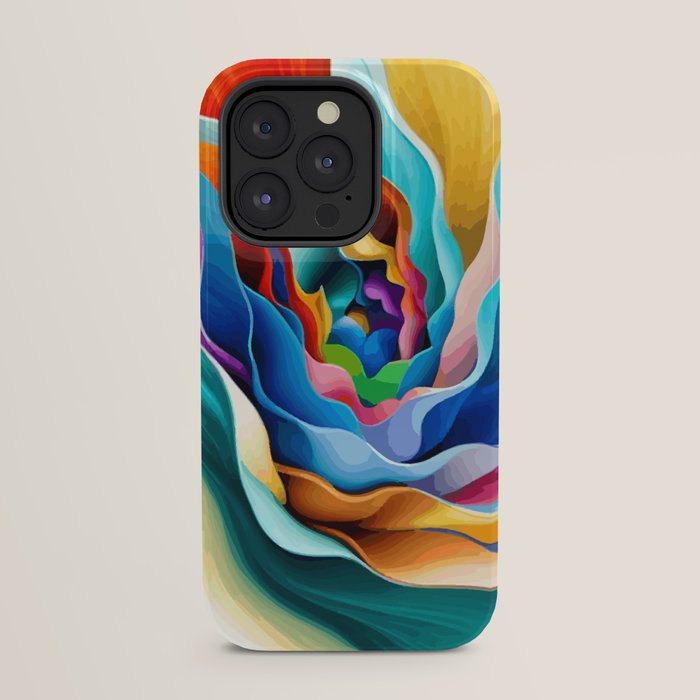 Colorful Abstract Flower in Red Pink Blue Green Yellow iPhone Case Gallery Image 31