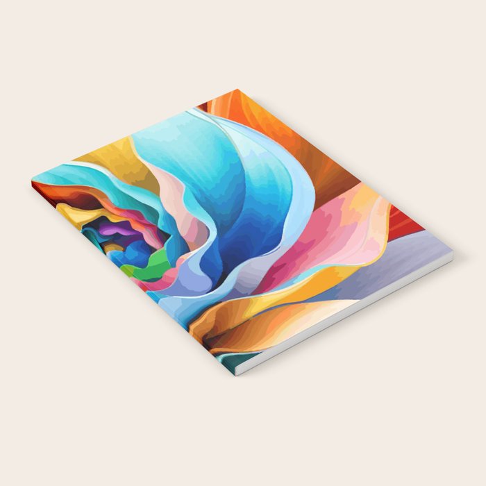 Colorful Abstract Flower in Red Pink Blue Green Yellow Notebook Gallery Image 2
