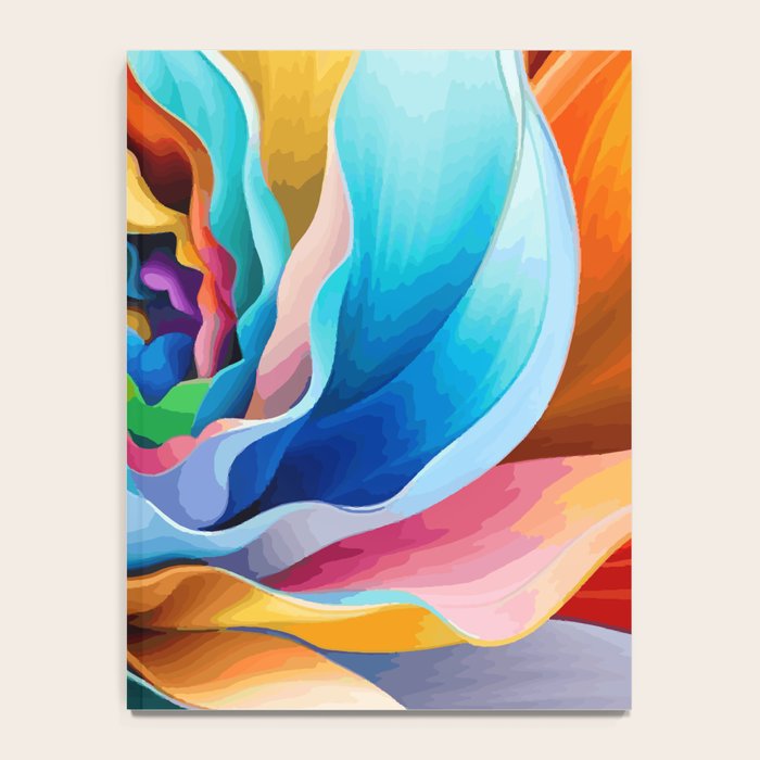 Colorful Abstract Flower in Red Pink Blue Green Yellow Notebook Gallery Image 4