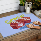 Gemini Twins in Lavender & Blue | Zodiac Series Outdoor Rug Gallery Image 2