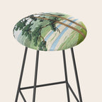 Hasui Kawase, Ruins Of Takiyama Castle, Tokyo - Vintage Japanese Woodblock Print Art Stool Gallery Image 2