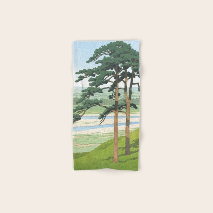 Hasui Kawase, Ruins Of Takiyama Castle, Tokyo - Vintage Japanese Woodblock Print Art Bath Towel Gallery Image 1