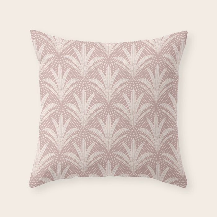 Boho Rustic Palm Radiance Mauve Throw Pillow Gallery Image 6