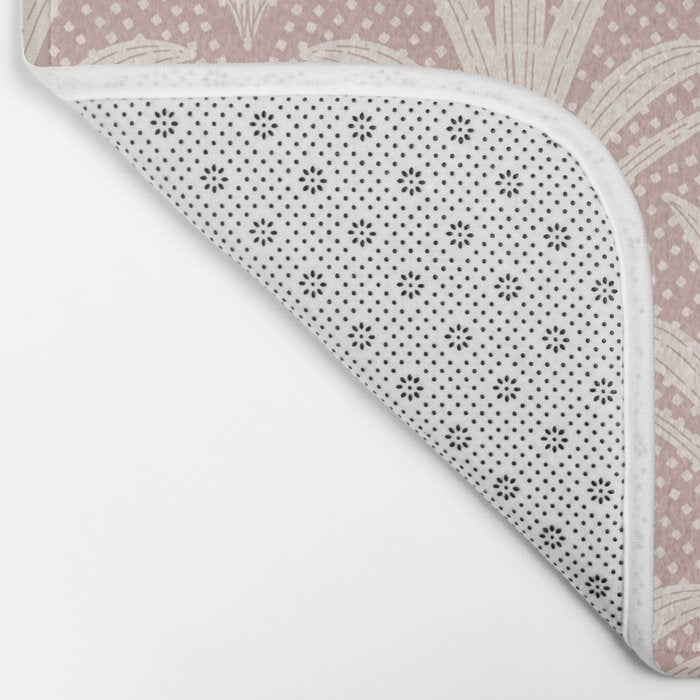 Boho Rustic Palm Radiance Mauve Bath Mat Gallery Image 2