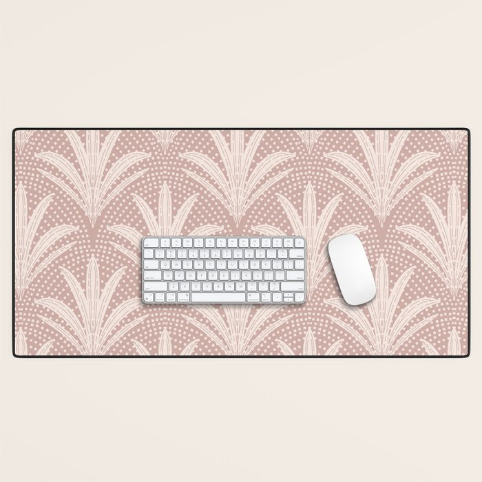 Boho Rustic Palm Radiance Mauve Desk Mat Gallery Image 1