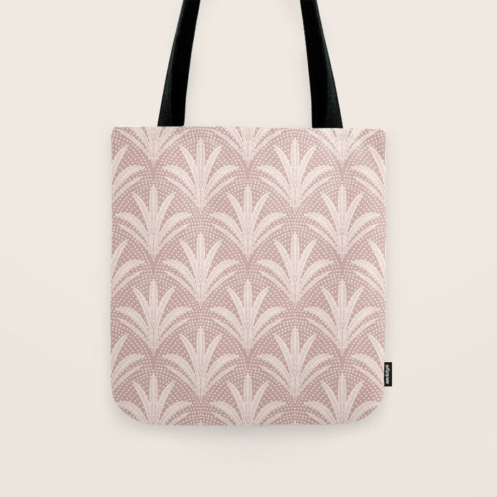Boho Rustic Palm Radiance Mauve Tote Bag Gallery Image 1