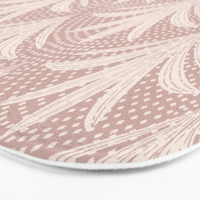 Boho Rustic Palm Radiance Mauve Bath Mat Gallery Image 3