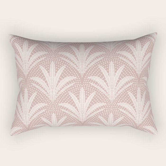 Boho Rustic Palm Radiance Mauve Rectangular Pillow Gallery Image 1