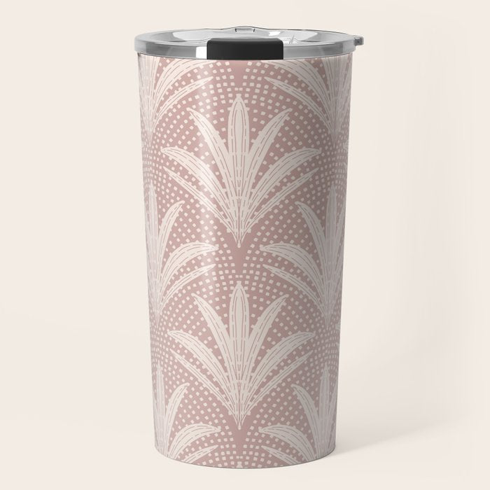 Boho Rustic Palm Radiance Mauve Travel Mug Gallery Image 1