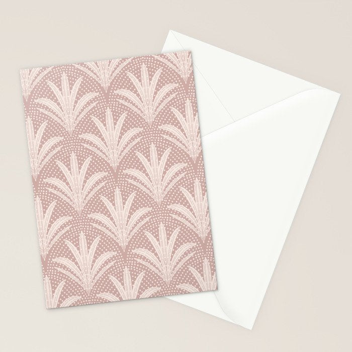 Boho Rustic Palm Radiance Mauve Stationery Card Gallery Image 2