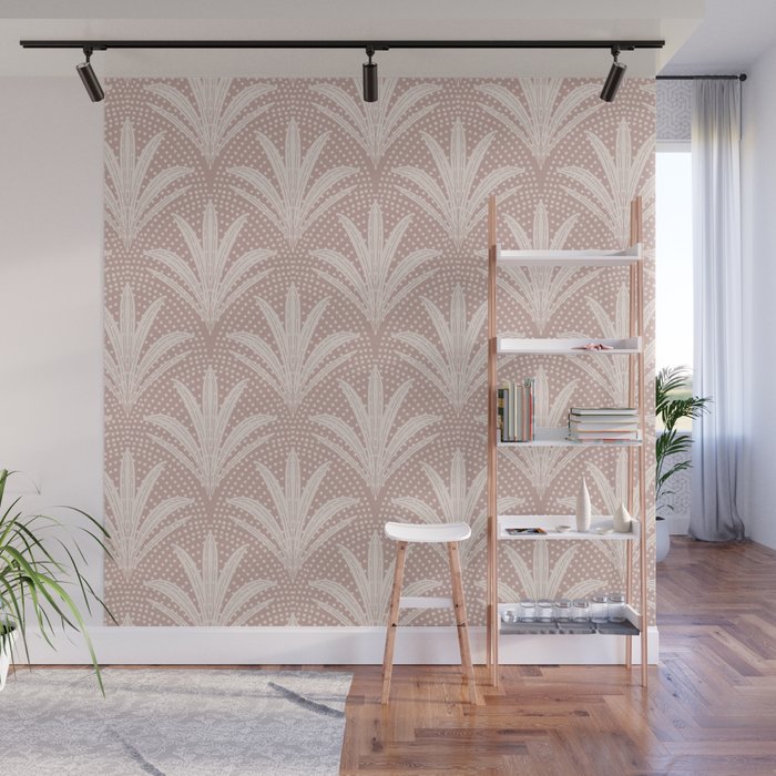 Boho Rustic Palm Radiance Mauve Wall Mural Gallery Image 1