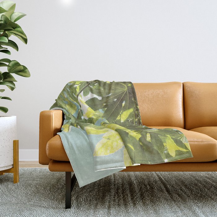 Fig Leaves Throw Blanket Gallery Image 1