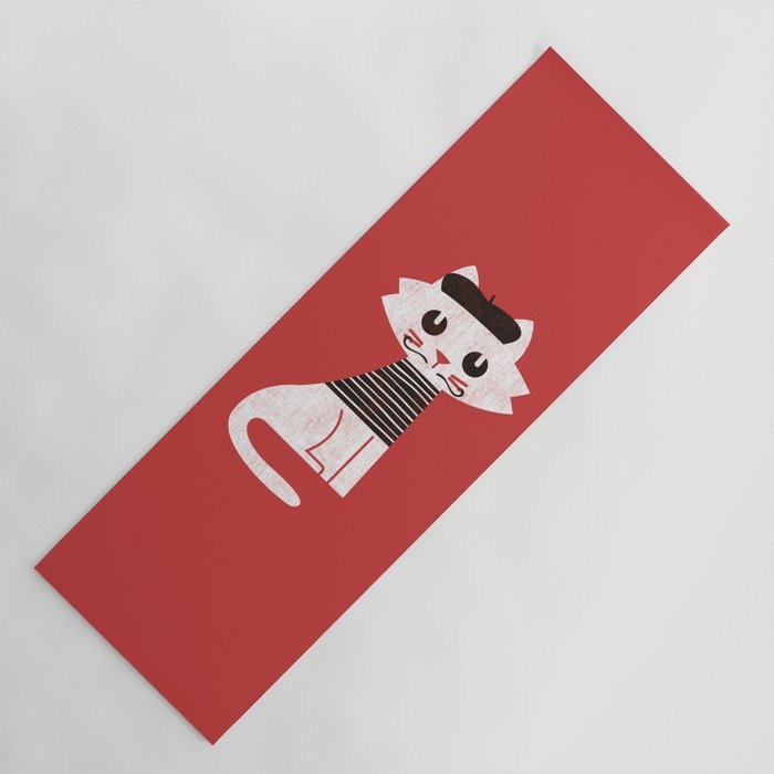 Mark the cat goes to Paris Yoga Mat Gallery Image 1