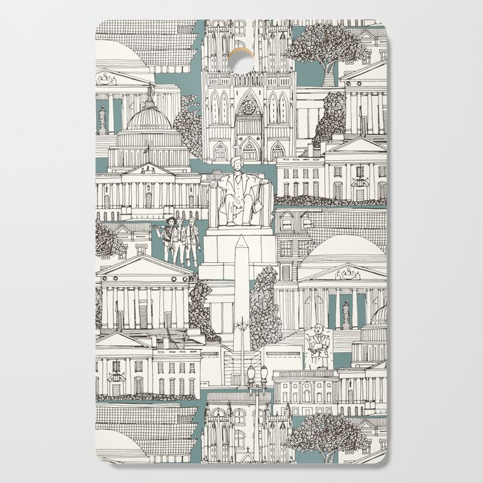 Washington DC toile juniper Cutting Board Gallery Image 1