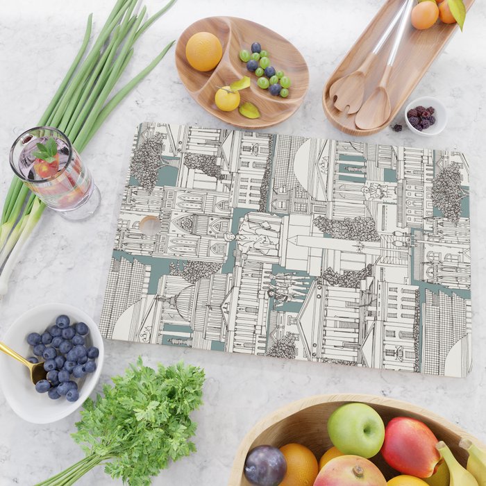 Washington DC toile juniper Cutting Board Gallery Image 2
