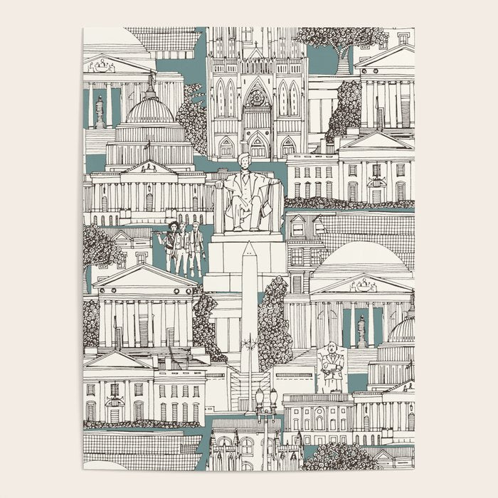 Washington DC toile juniper Poster Gallery Image 1