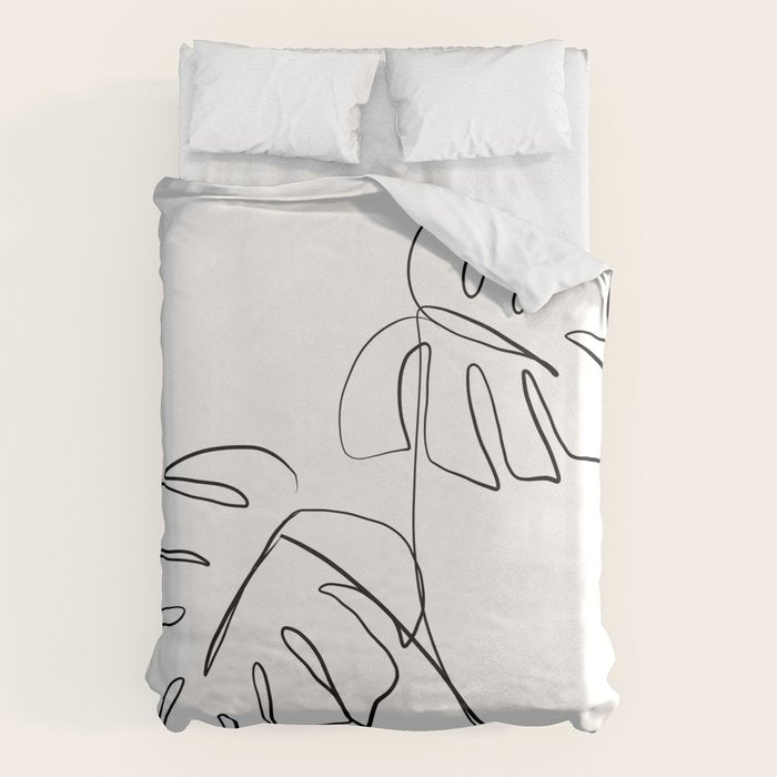 Monstera minimal Duvet Cover Gallery Image 1