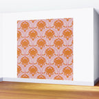 Orange Crab On Pink Pattern Wall Mural Gallery Image 2