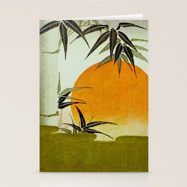Bamboo and rising sun Date/ 1829 Artist/ Utagawa Kunimaru Japanese, 1793-1829 Vintage Japanese Woodblock Print East Asian Cultural Antique Art  Stationery Card Gallery Image 2