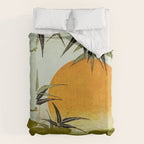 Bamboo and rising sun Date/ 1829 Artist/ Utagawa Kunimaru Japanese, 1793-1829 Vintage Japanese Woodblock Print East Asian Cultural Antique Art  Duvet Cover Gallery Image 6
