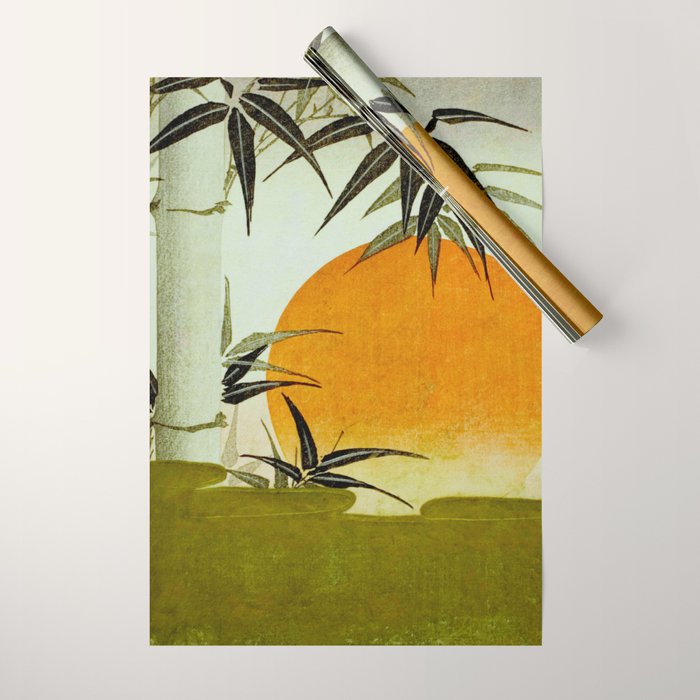 Bamboo and rising sun Date/ 1829 Artist/ Utagawa Kunimaru Japanese, 1793-1829 Vintage Japanese Woodblock Print East Asian Cultural Antique Art  Wrapping Paper Gallery Image 1